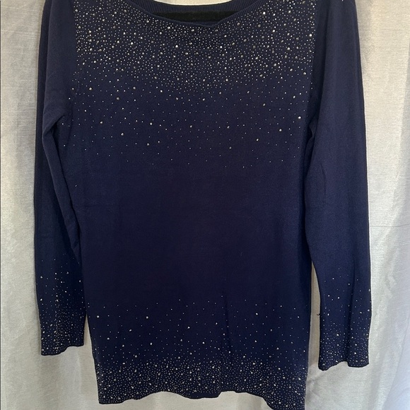 NTW! Chic Navy Blue Women's Sweater with Embellishments - Picture 6 of 7